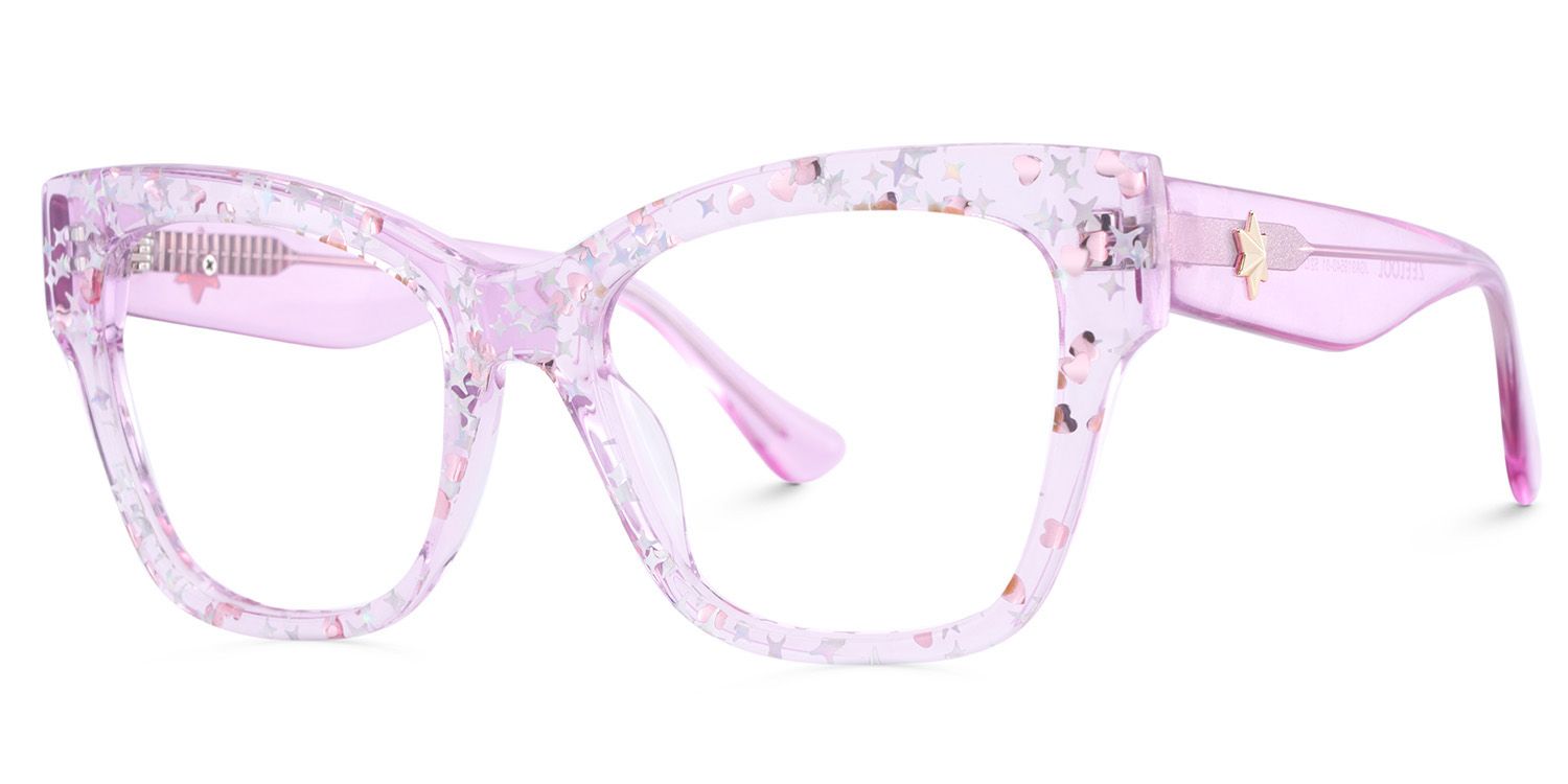 Full Rim Square Eyeglasses With Shiny Stars Decorated3