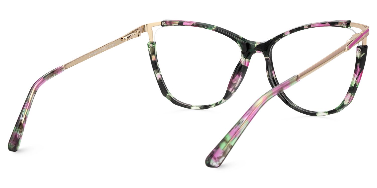 New Green-Floral Color for Yomary Mixed-Material Eyeglasses  | Zeelool Optical3