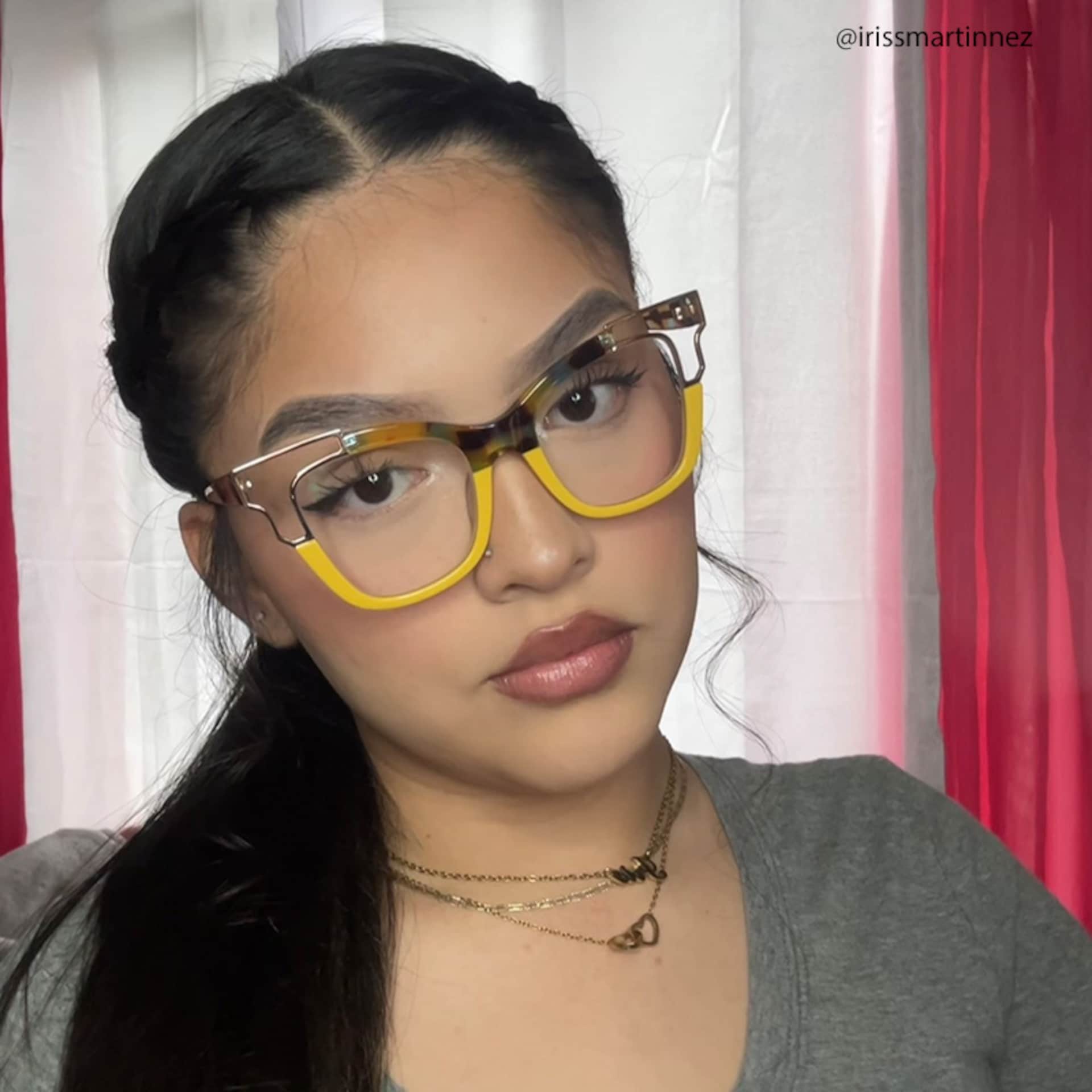 Rhoden Yellow Cateye Frame Glasses | Zeelool10