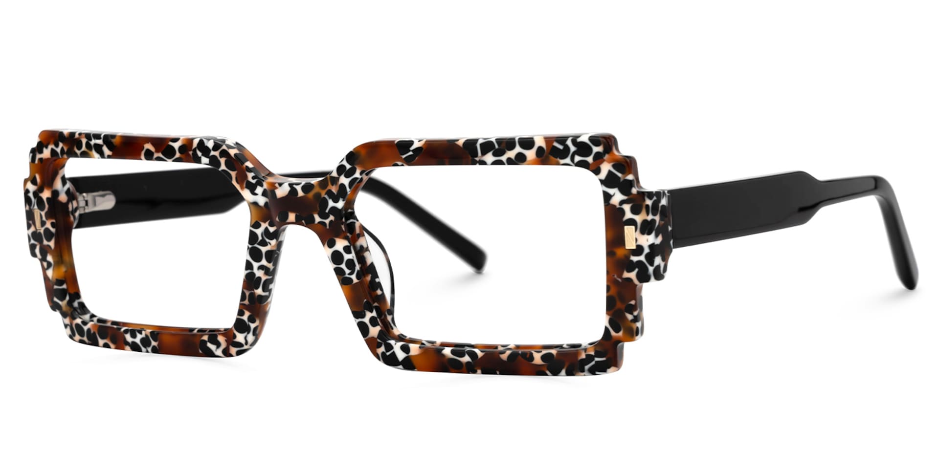 Rectangle Frederick Brown Leopard Print Eye Glasses1