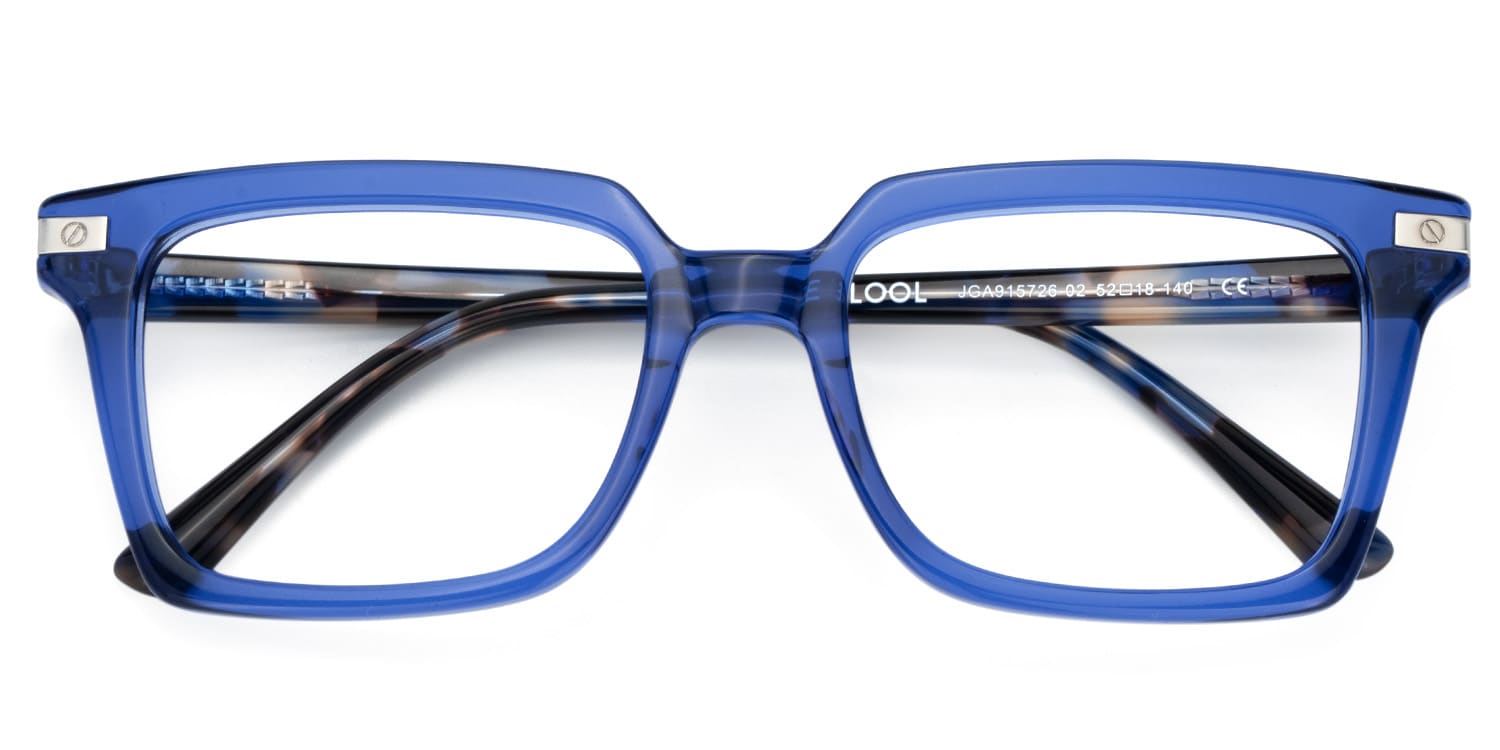 Royal Blue Eyeglasses Frames With Square Shape2