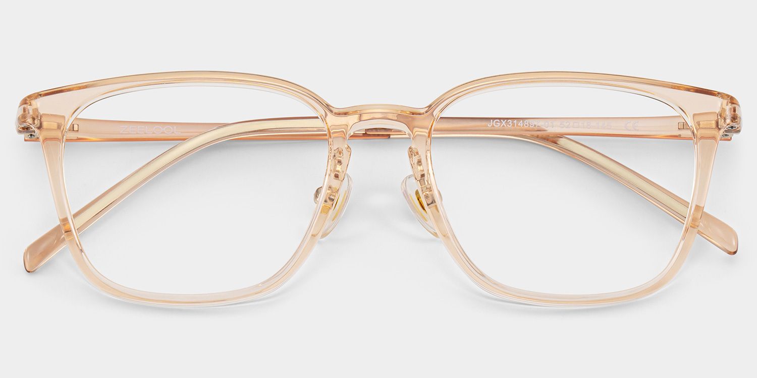 Lily Rectangular Round Glasses in Light Yellow Frame | ZEELOOL