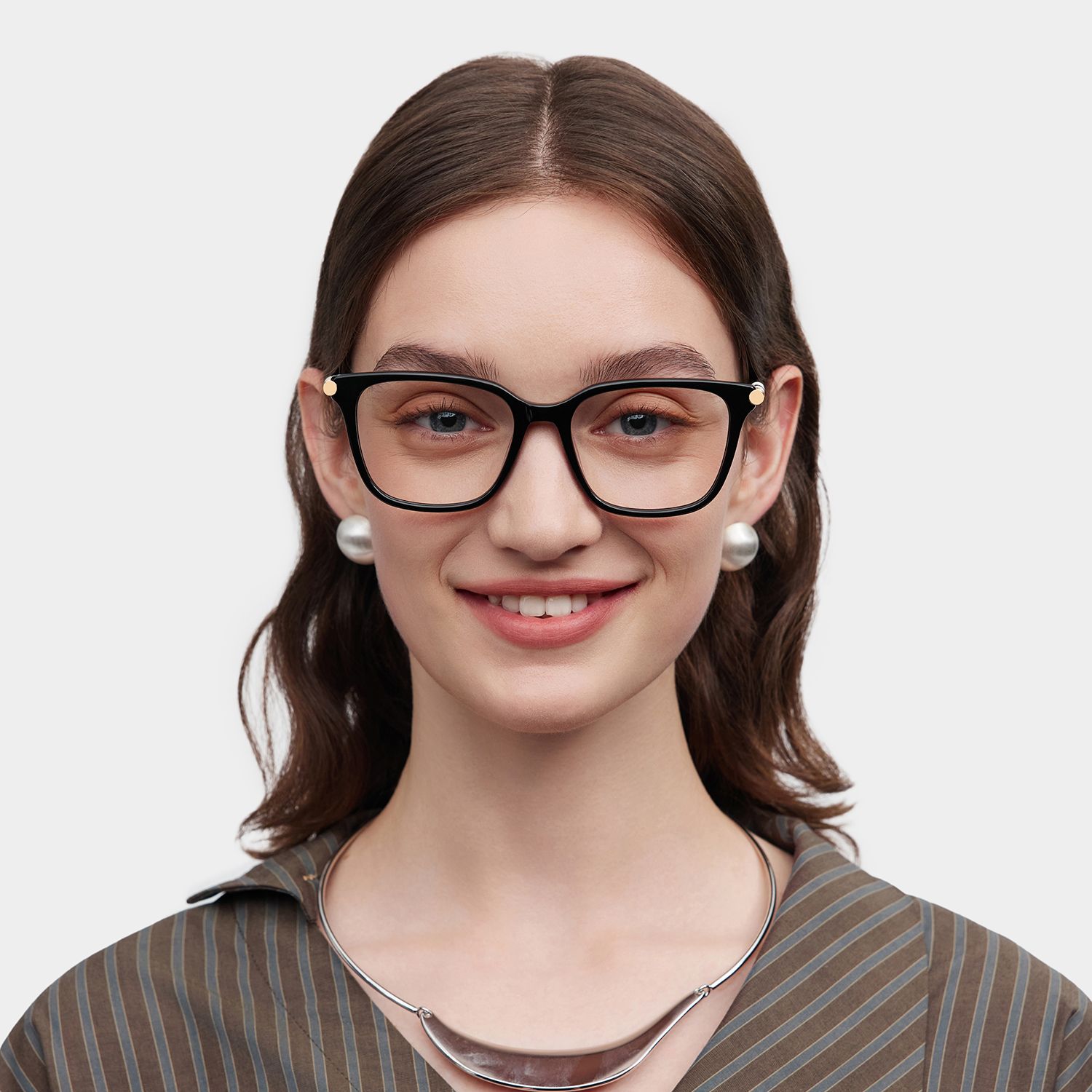 Delilah Square Black Frame Eyeglasses for Women| ZEELOOL
