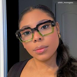 Bobbee Square Black-Green Glasses4