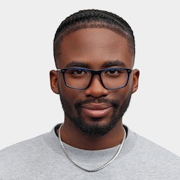 Cozy Rectangle Blue Glasses0