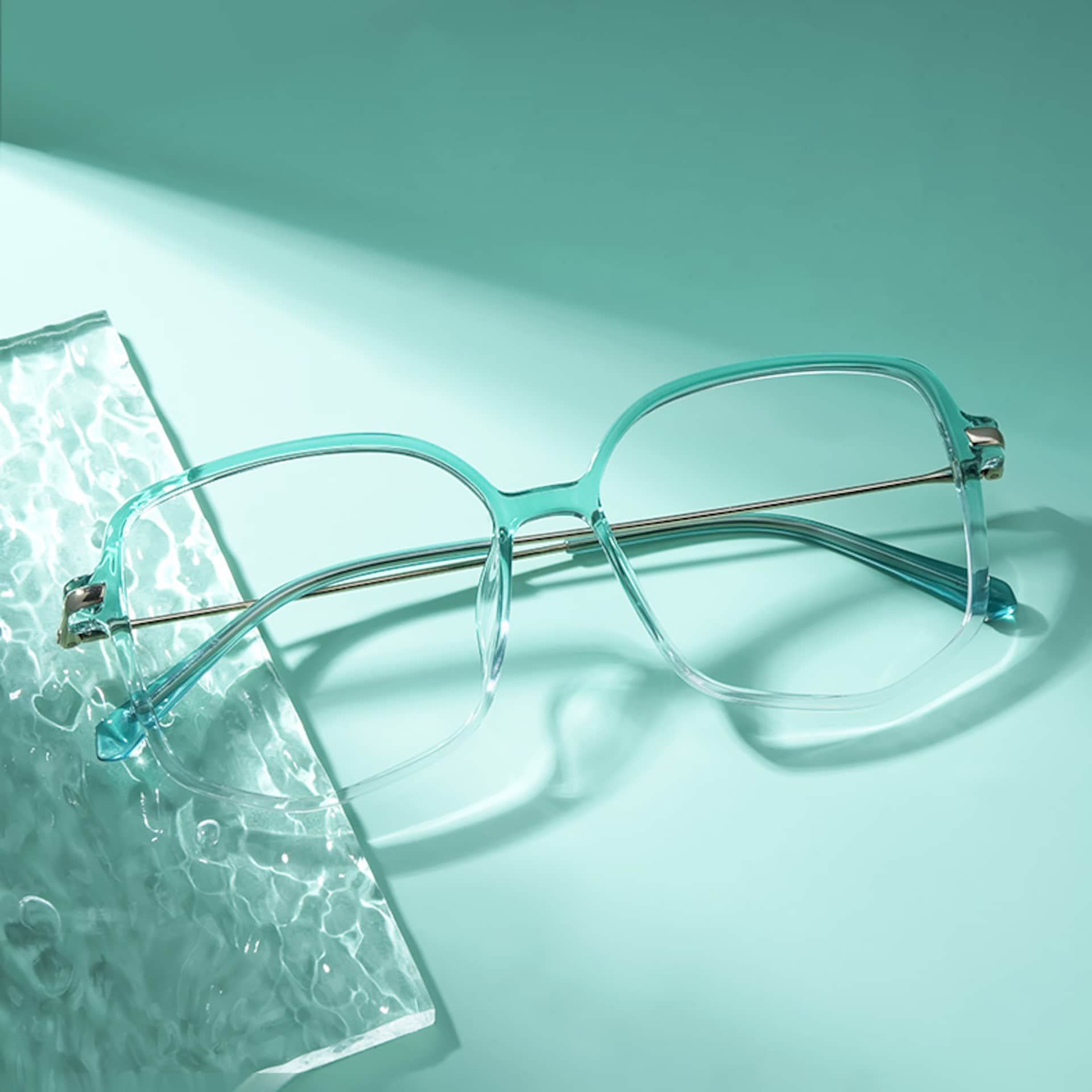 Payton Green Geometric Frame Glasses | Zeelool0