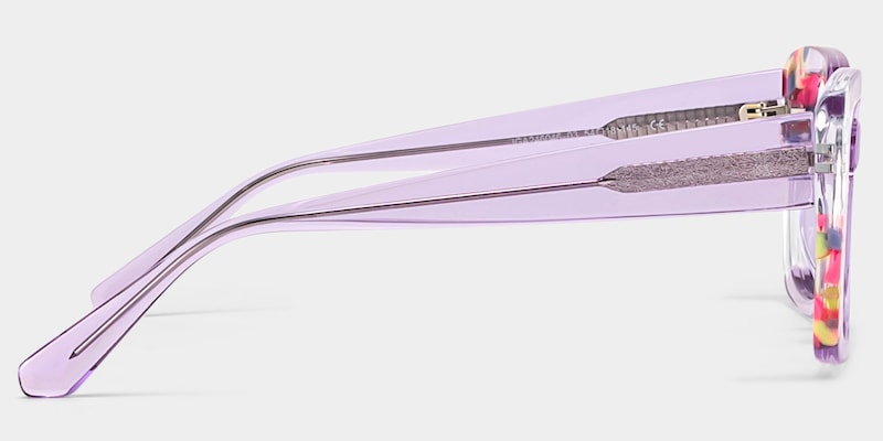 Flair Clear Purple Frame Glasses with Square Frame Online | ZEELOOL3