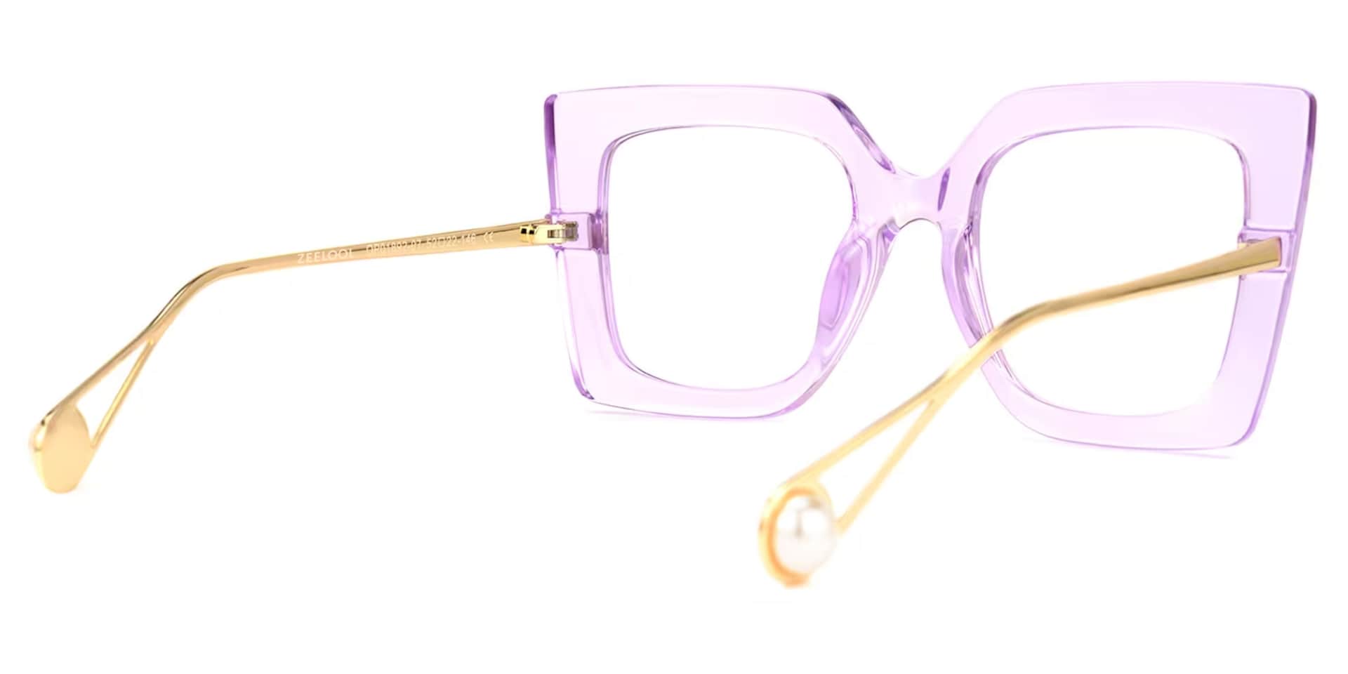 Qatar Square Light-Purple Glasses | Zeelool Glasses3