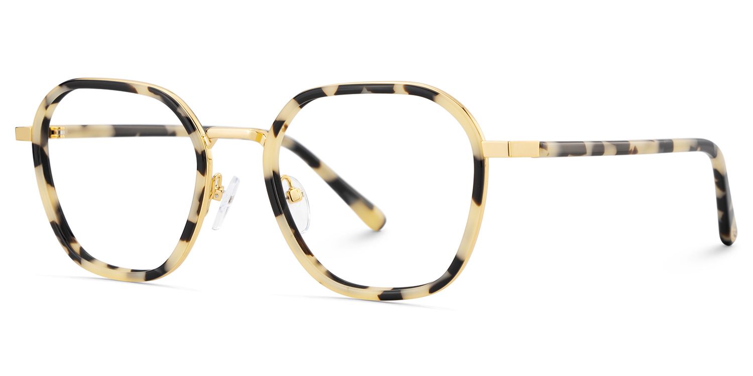 Mitchell Mixed Tortoise Frame Glasses with Geometric Shape | Zeelool4