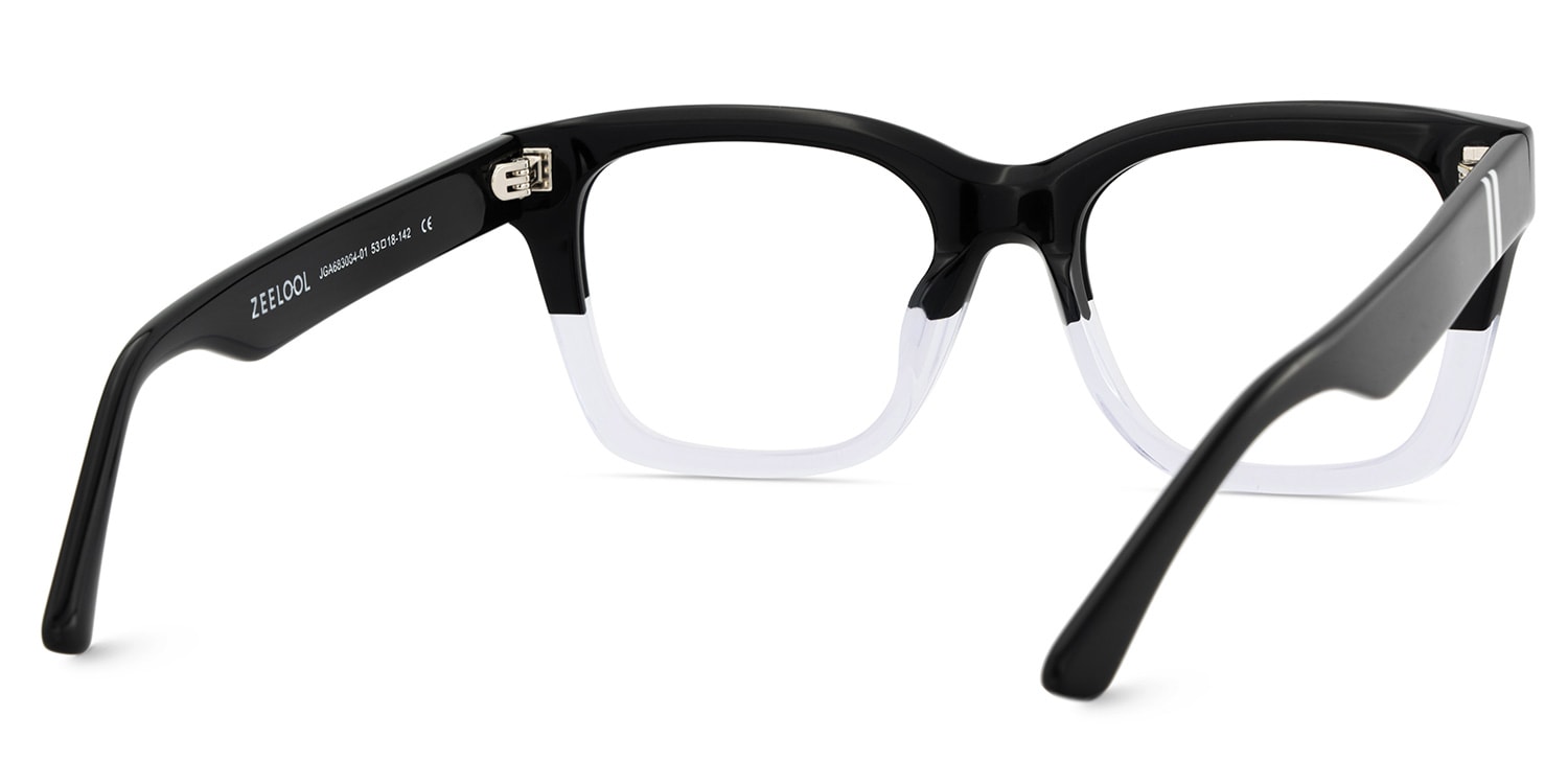 Gaydeh Rectangle Black Crystal Glasses5