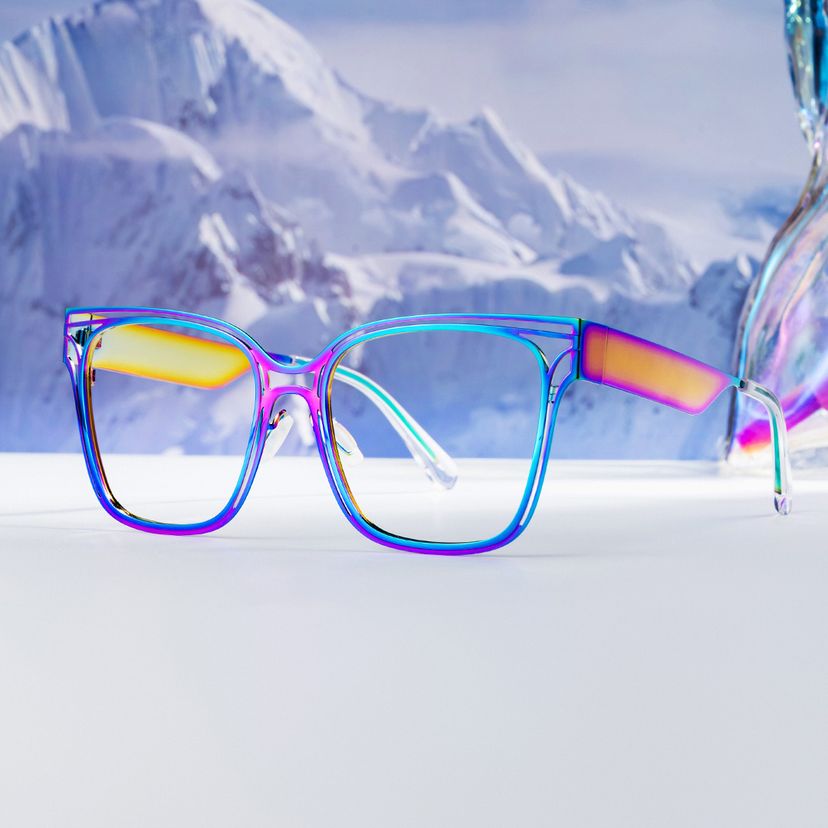 Dacarine Iridescent Square Glasses
