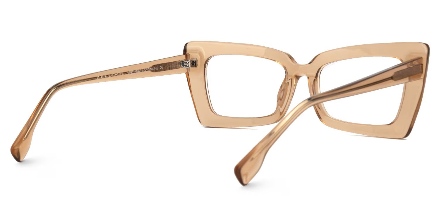 Newell Rectangle Translucent Brown Frame Glasses | Zeelool3
