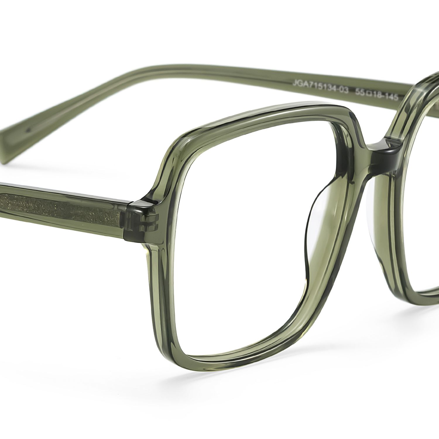 Square Green Eyeglasses- Ember Acetate Frame Glasses6