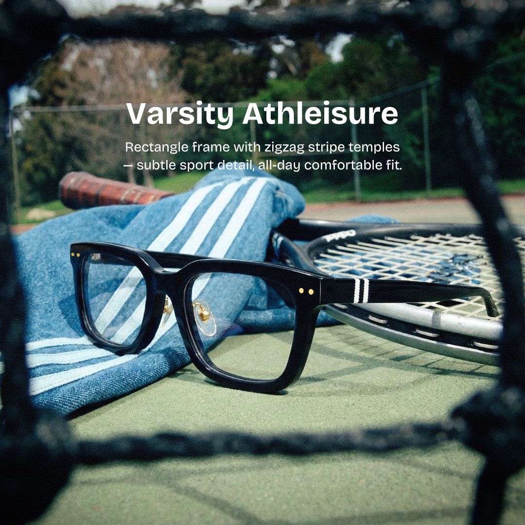 Remy Black Rectangle Glasses | Screen‑Ready Athleisure0