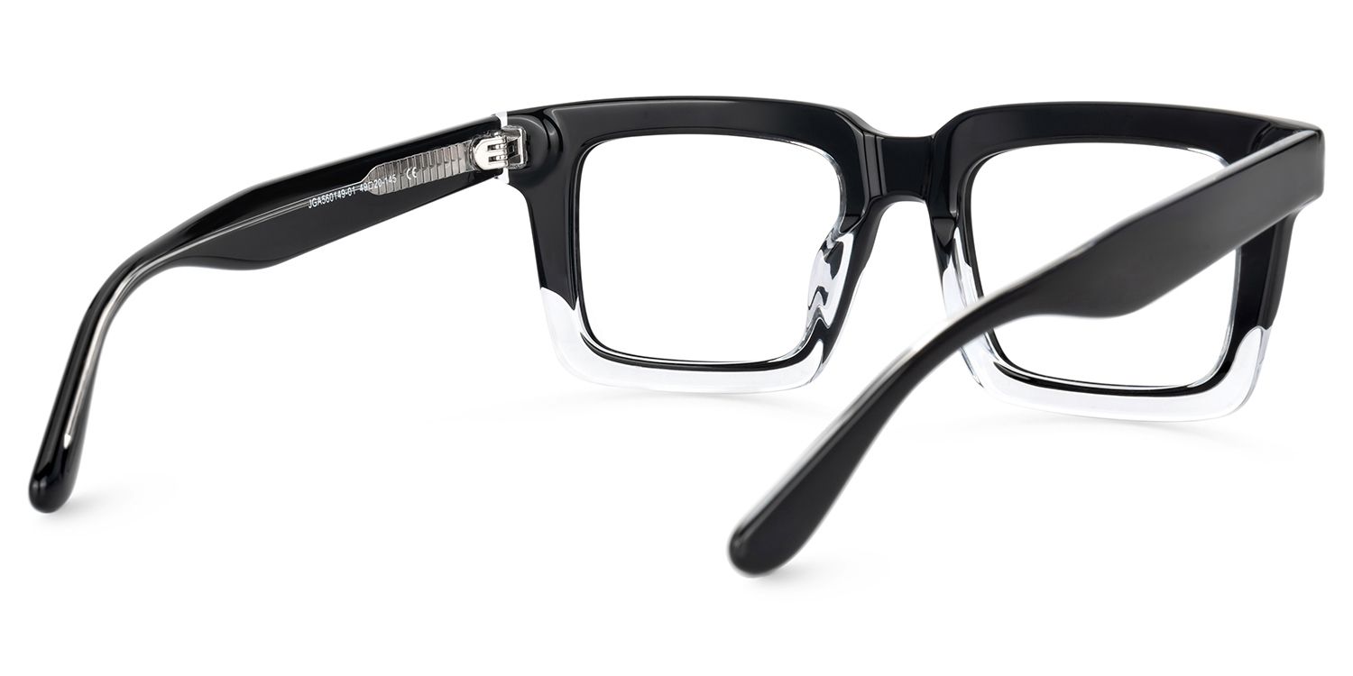 Holly Rectangle Glasses with Black Top and Clear Bottom3