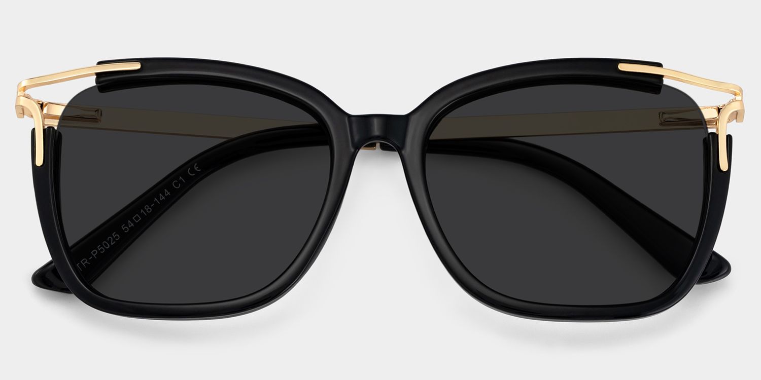 Sidibe Black Square Polarized Sunglasses for Driving | ZEELOOL1