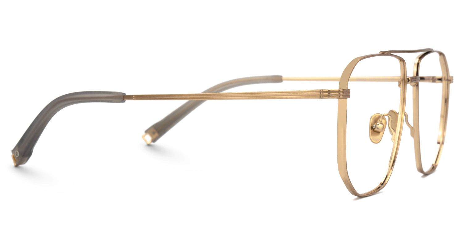 Aqua Titanium Gold Frame Glasses with Aviator Shape | Zeelool2