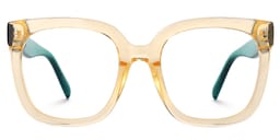 Ebony Square Beige Glasses0