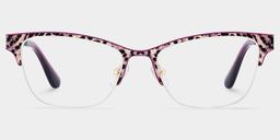 Dorian Purple Leopard print Cat eye Glasses1