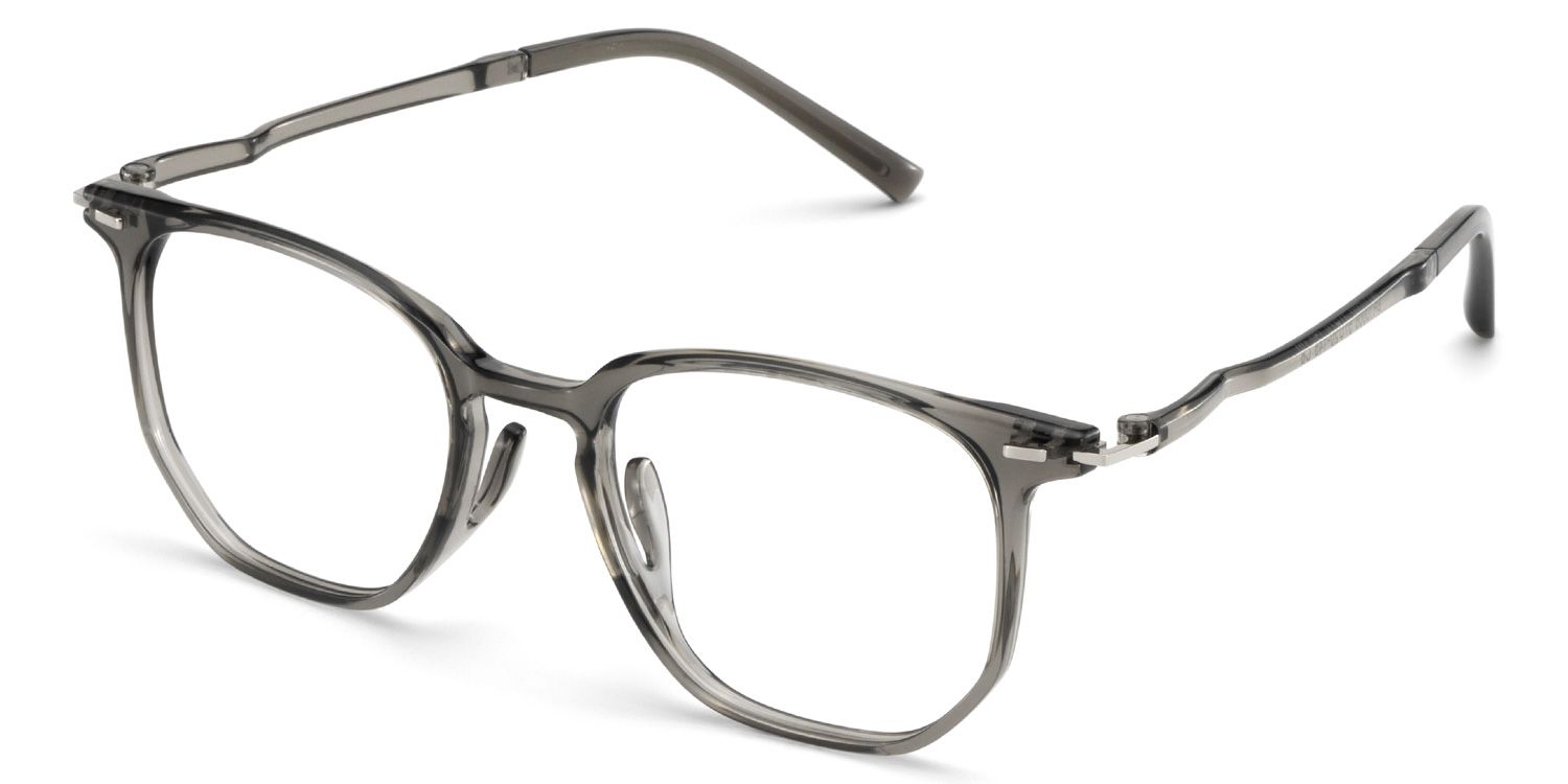 Geometric Gray Eyeglasses- Isla TR90 Frame Glasses3