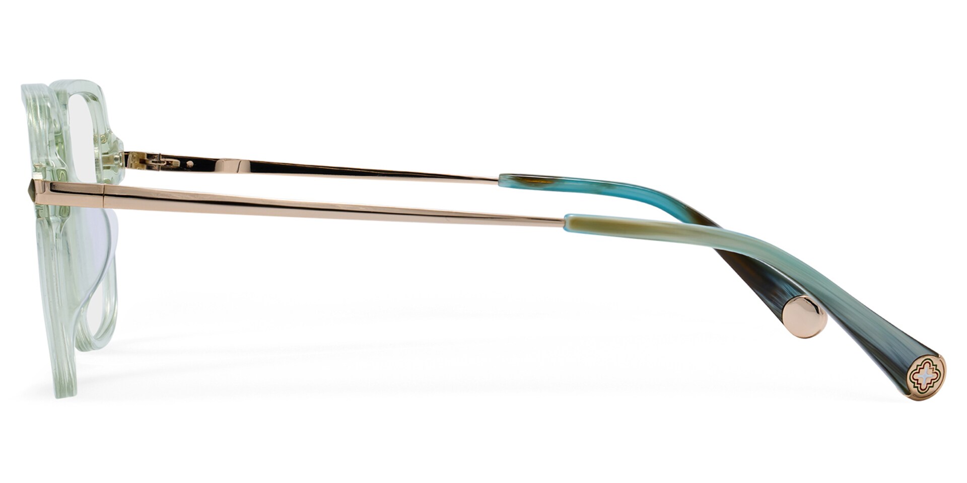 Square Eyeglasses With Green1