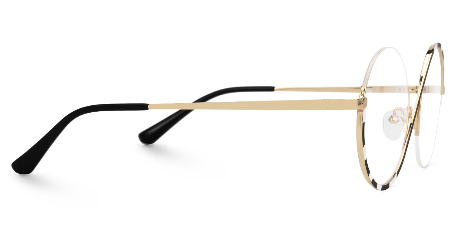 Flozif Round Black-White Glasses2