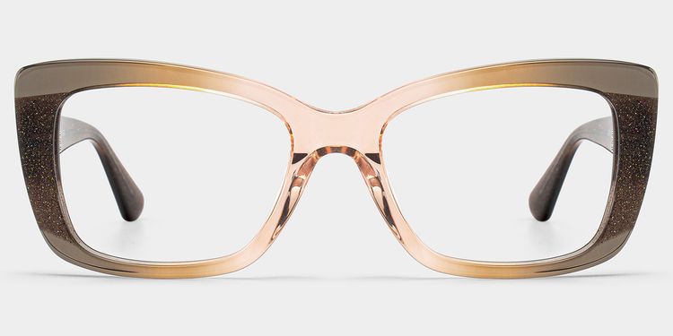 Leona Rectangle Brown Glasses