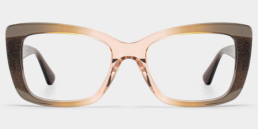 Leona Rectangle Brown Glasses