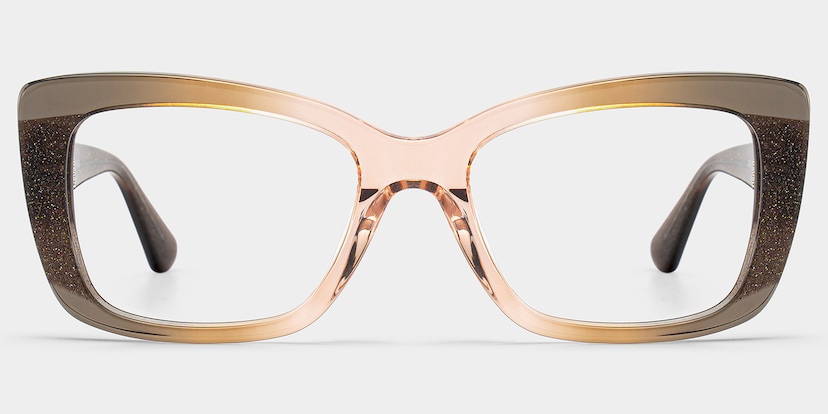 Leona Rectangle Brown Glasses