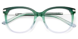 Mailyn Round Green Crystal Glasses2