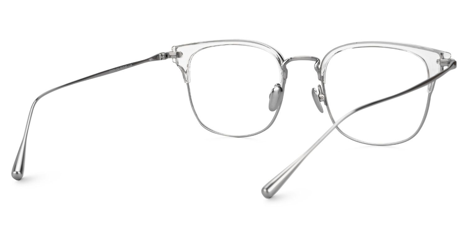 Mecca Clear Eyeglasses with Browline Shape | Zeelool Optical3