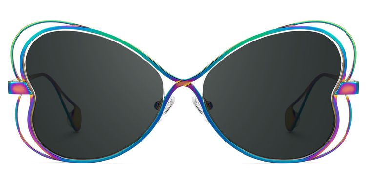 Aretha Geometric Iridescent Glasses