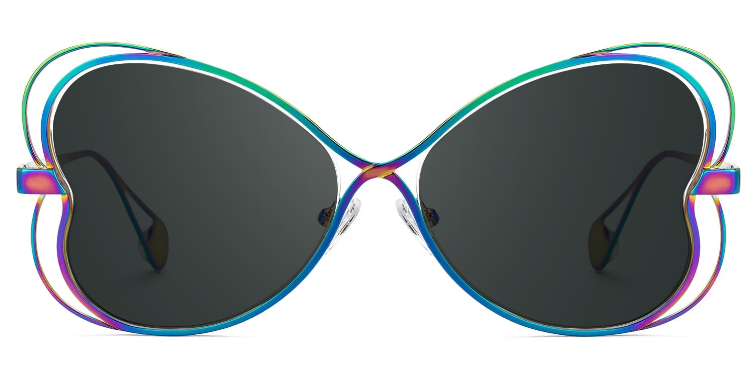 Aretha Geometric Iridescent Glasses