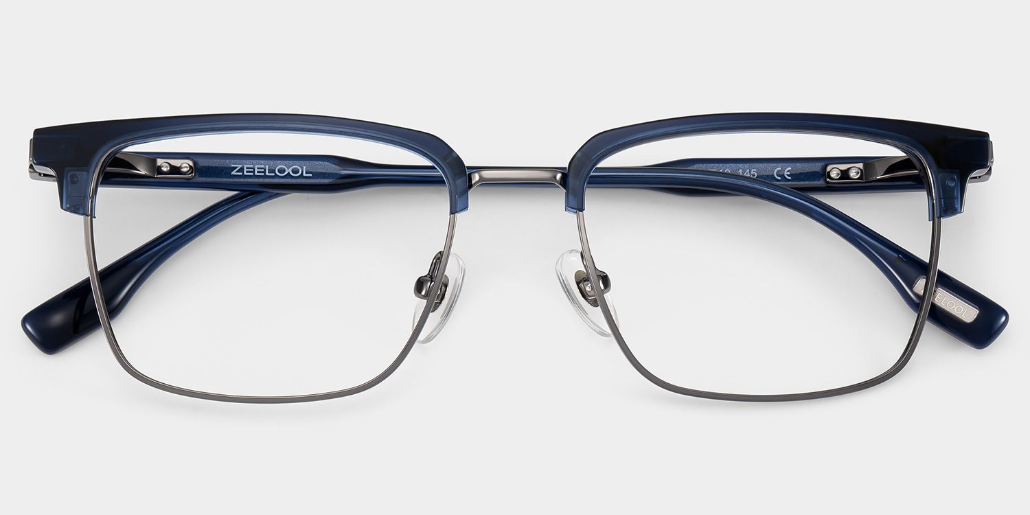 Audrey Blue Browline Glasses Frames for Men | ZEELOOL2