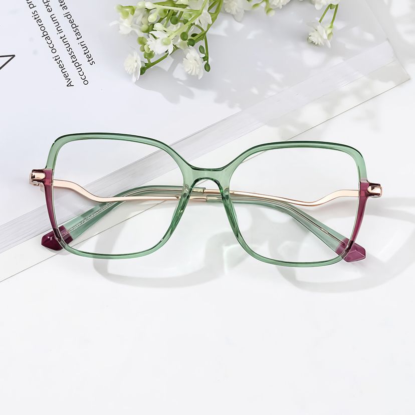 Rendon Square Green Glasses