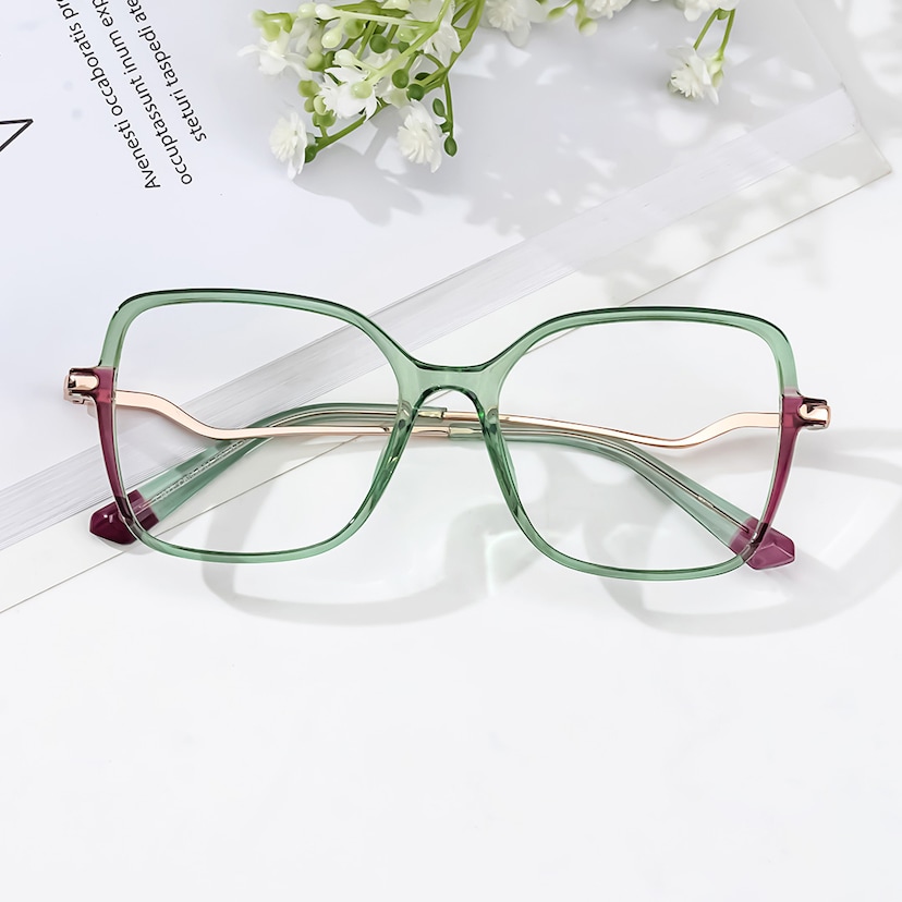 Rendon Square Green Glasses