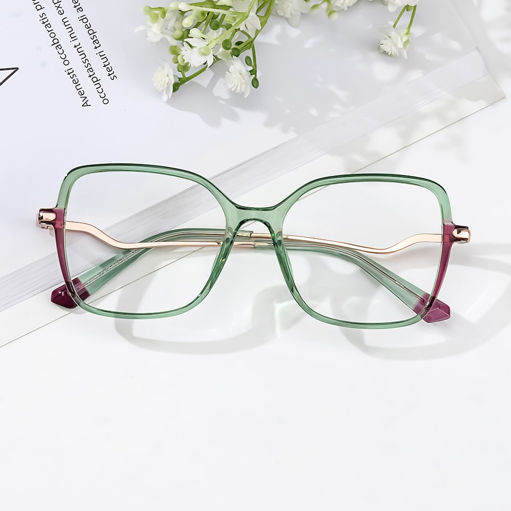 Rendon Square Green Glasses