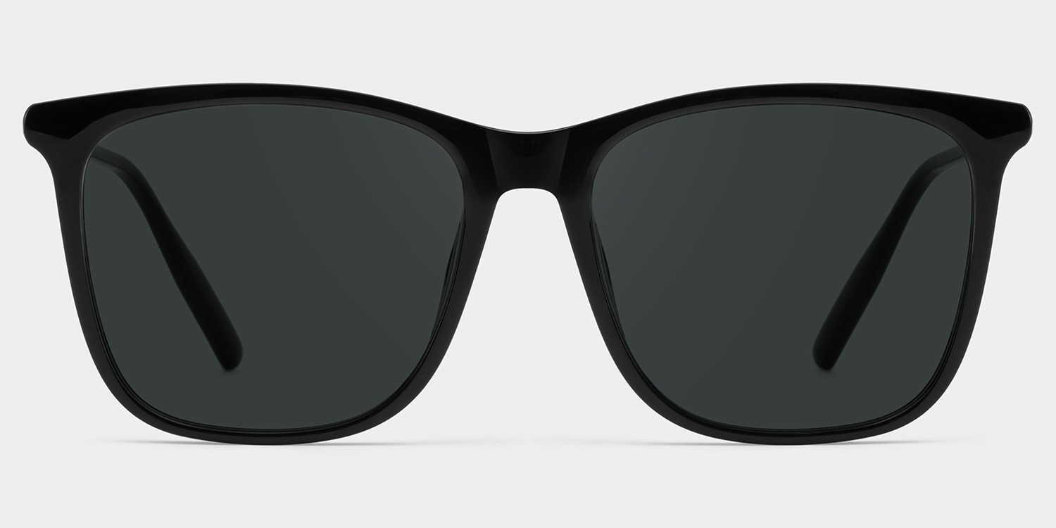 Malika Square Black Polarized Sunglasses