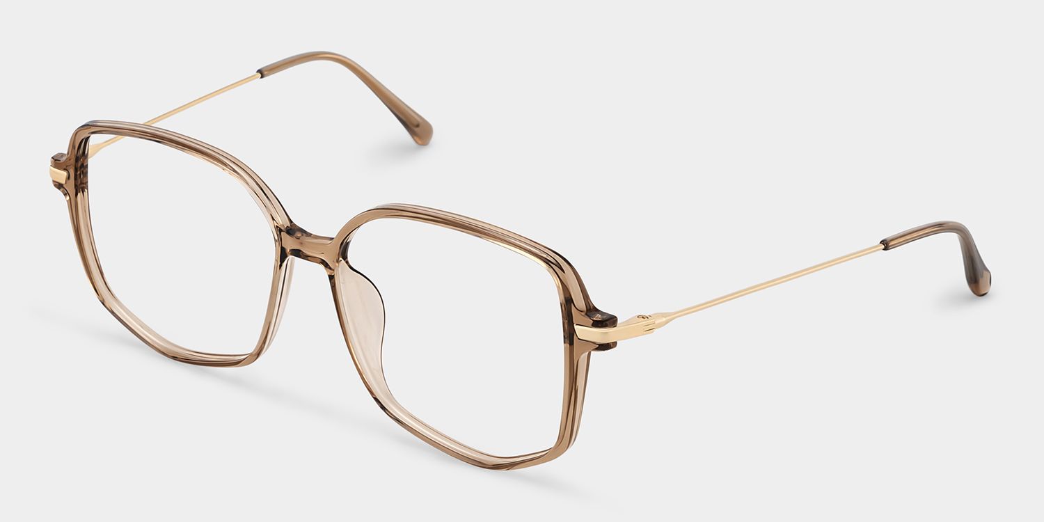 Payton Geometric Beige Frame Glasses | Zeelool Optical2
