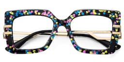 Poutine Square Pattern Glasses2