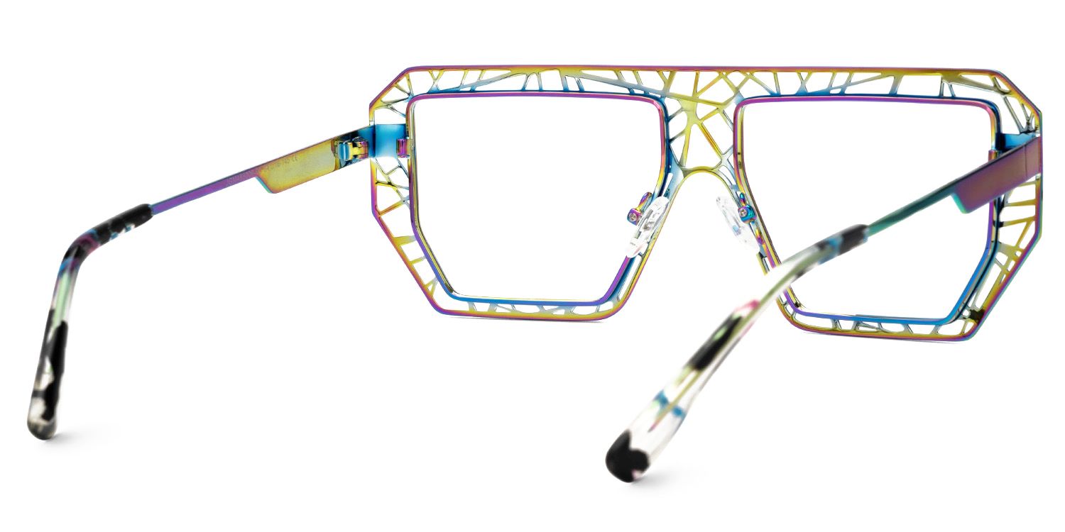 Blake Iridescent Glasses with Geometric Extra Large Frames | Zeelool3
