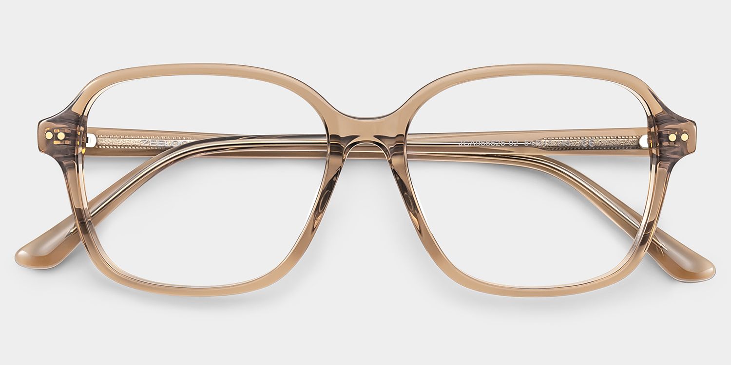Clementine Light Brown Square Glasses for Women | ZEELOOL