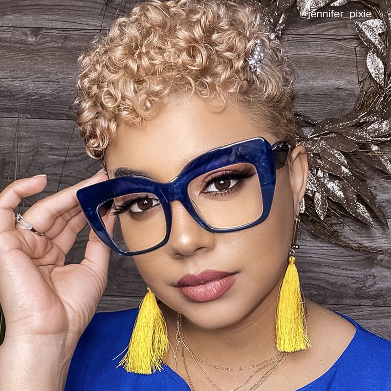 Charmaine Blue-Green Frame Glasses | ZEELOOL5