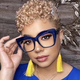 Charmaine Cat Eye Blue-Green Glasses6