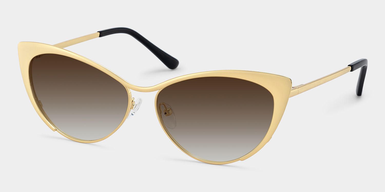 Ellen Cat Eye Style Gold Frame Sunglasses | ZEELOOL2
