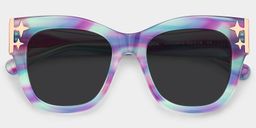 Minfia Blue Purple Square Sunglasses2
