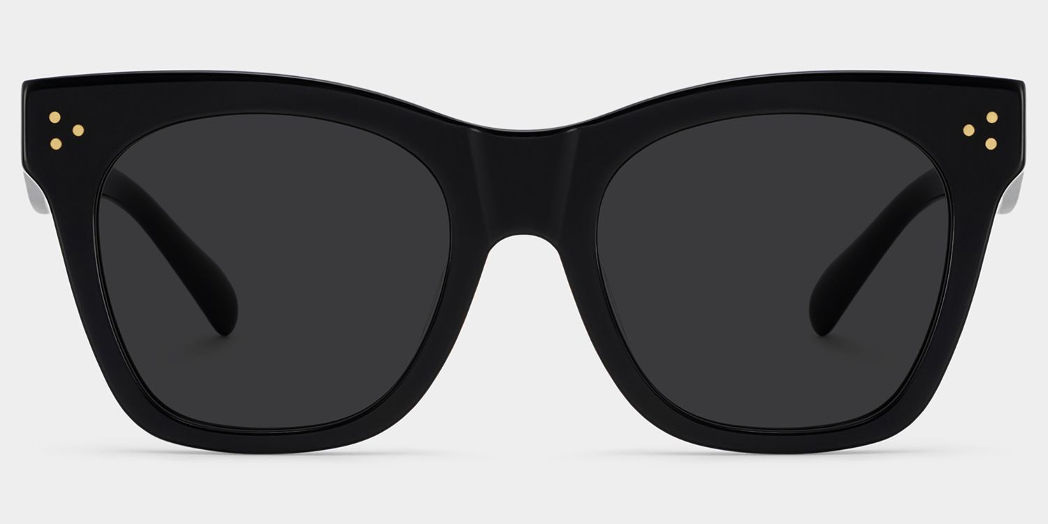 Gordon Black Rectangle Polarized Sunglasses for Driving | ZEELOOL0