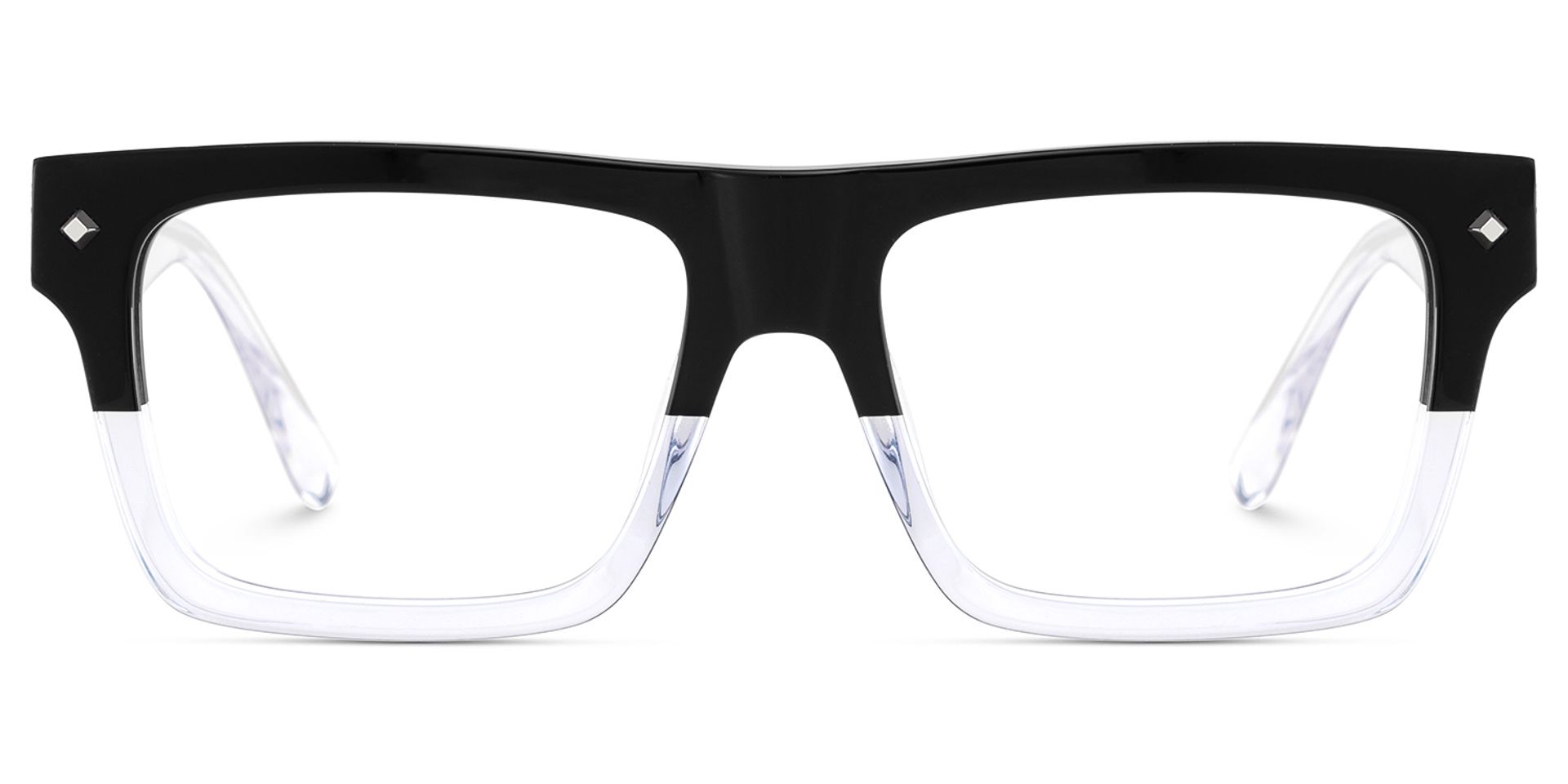 Trent Eyeglasses in Rectangle Black Clear Frame | Zeelool1