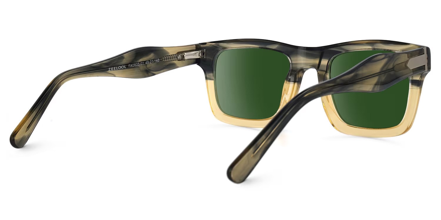 Riley Rectangle Cameo-Green Sunglasses3