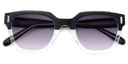 Nia Square Black Crystal Sunglasses1